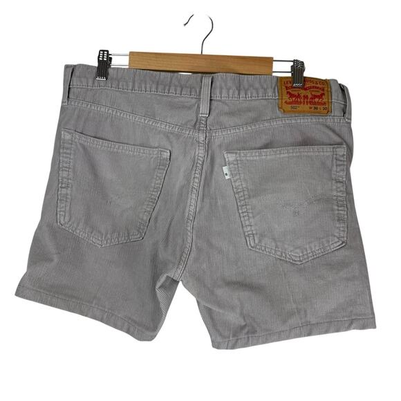 Levis Shorts Mens 36 Grey Corduroy Cut Offs Hemmed Chino Vintage Inspired - Picture 7 of 13